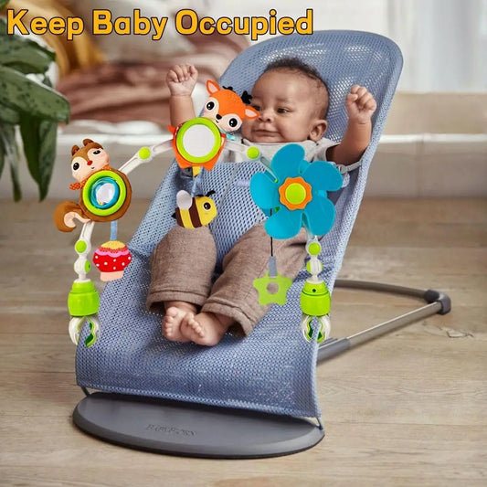 Adjustable Musical Stroller Activity Bar And Toy Mobile