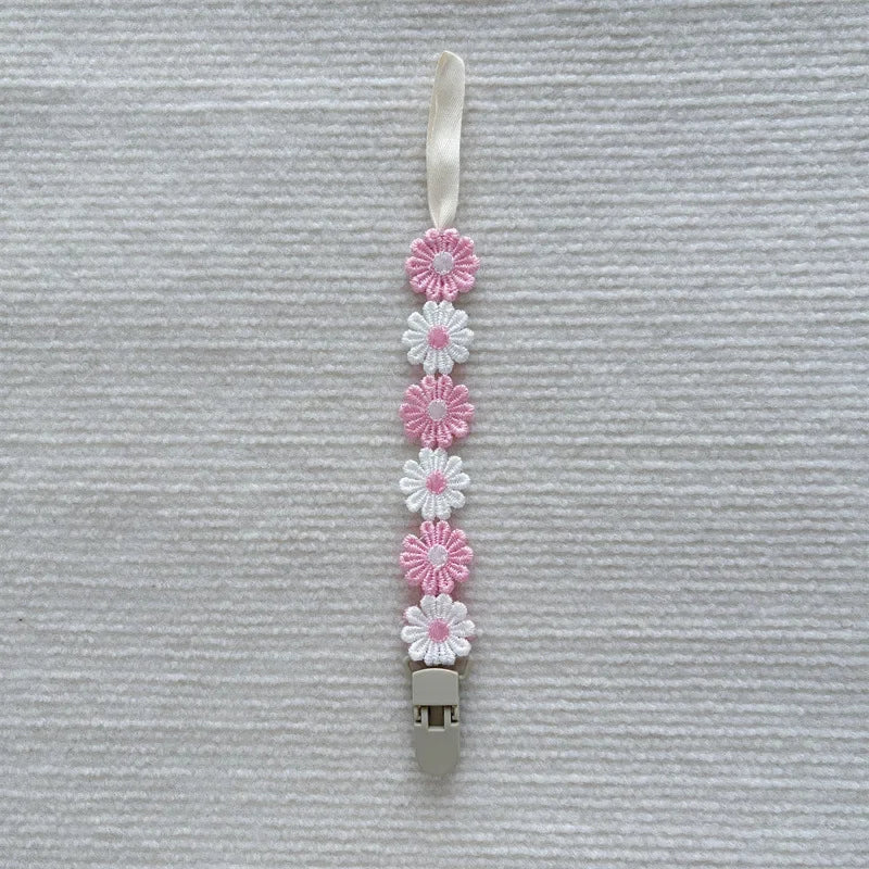 Daisy Pacifier Clips for Baby Anti Drop Chain Clip
