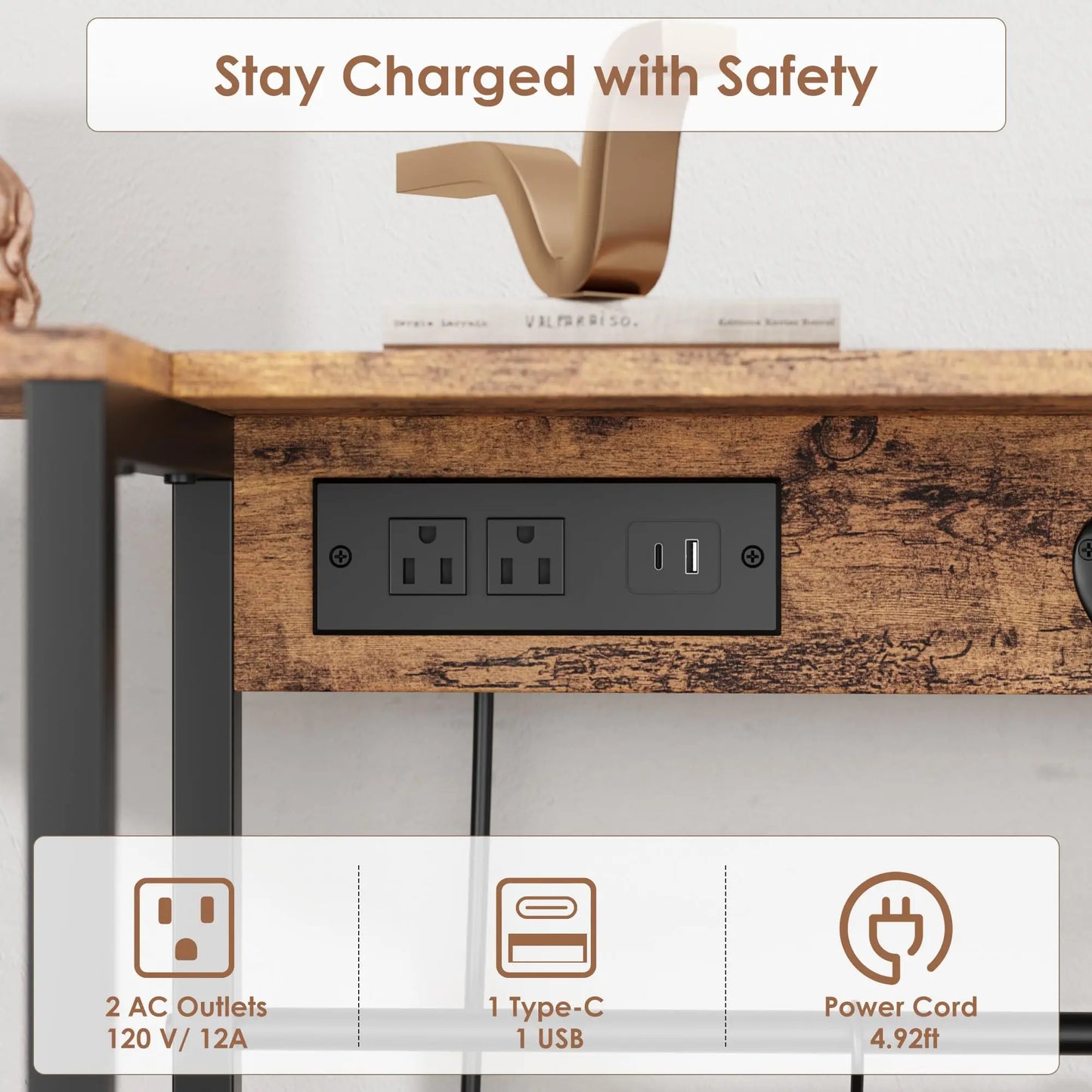 Kitchen Bakers Rack With Power Outlet And Coffee Bar Stand