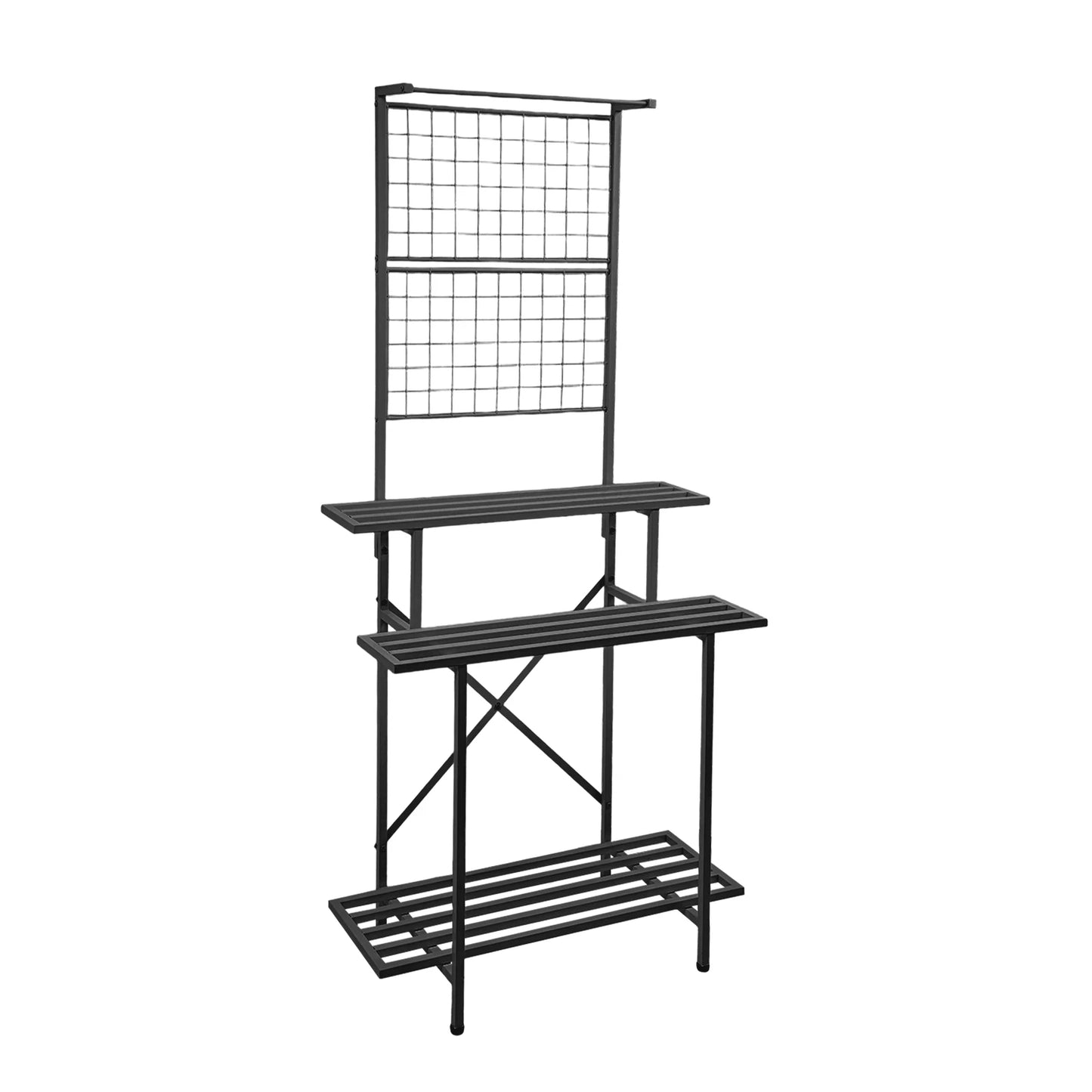 Multi-tier Hanging Plant Holder Storage Shelf Metal Plant Stand Garden Balcony Plant Pot Holders 90x46x200cm for Homes, Offices, Stores, Gardens