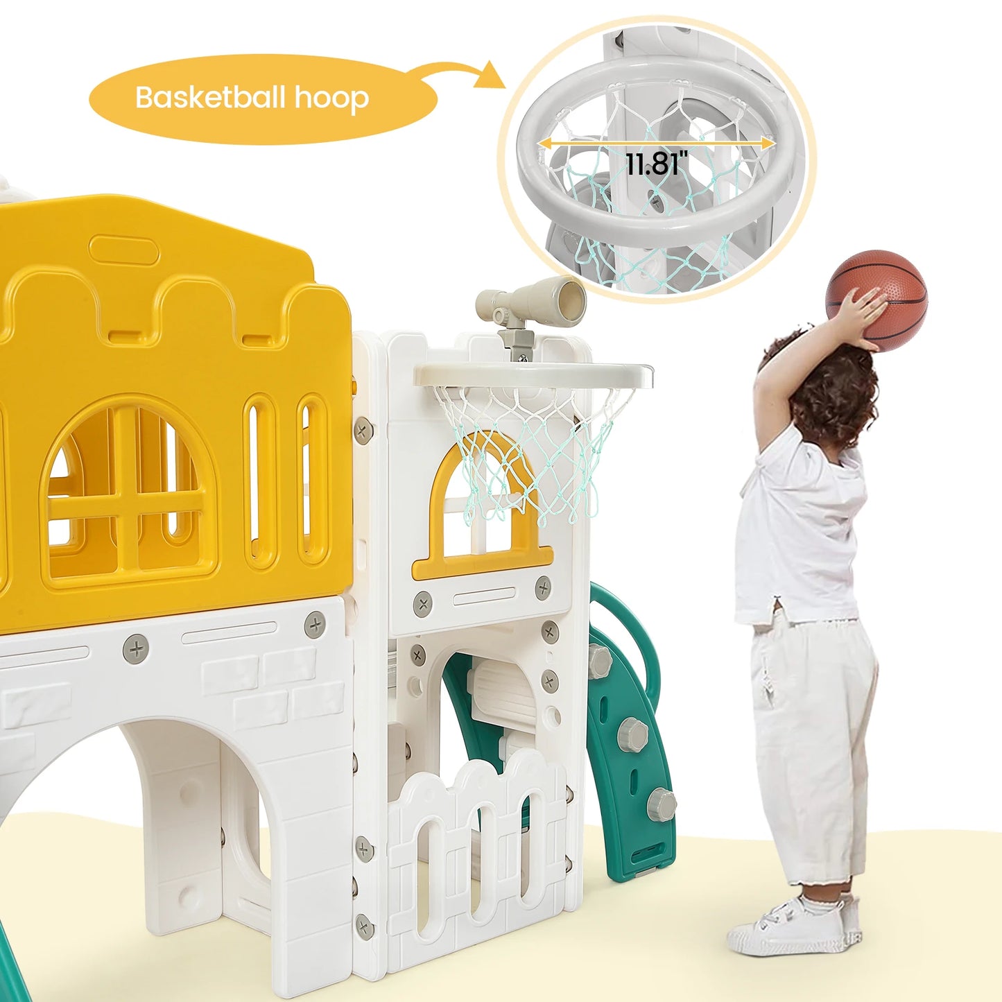 8 In 1 Toddler Indoor Playground With Slide And Climber