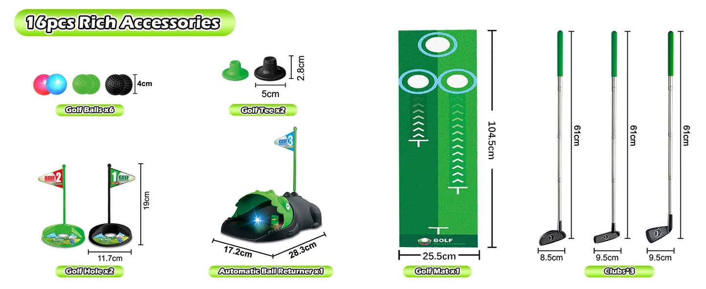 VATOS Night Light Golf Balls Kids Toy Set Auto Return