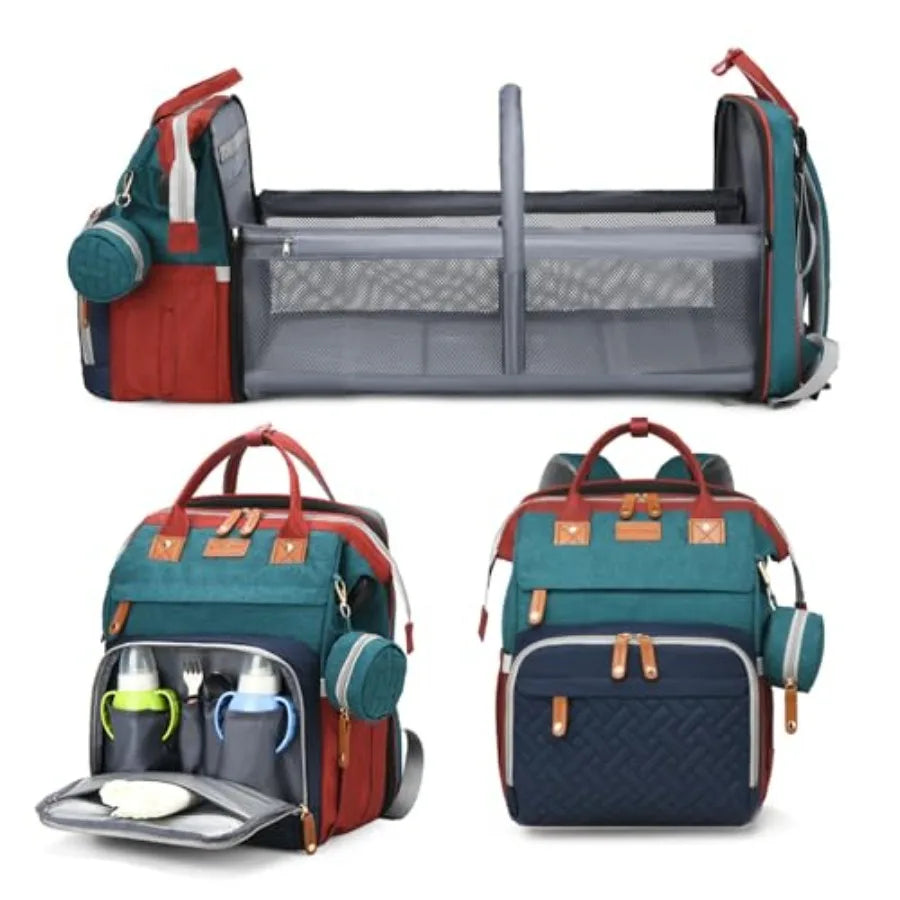 Jeryswet Baby Diaper Bags with Changing Station, Waterproof Large Capacity Diaper Bag Backpack for Moms Dads with USB Charging