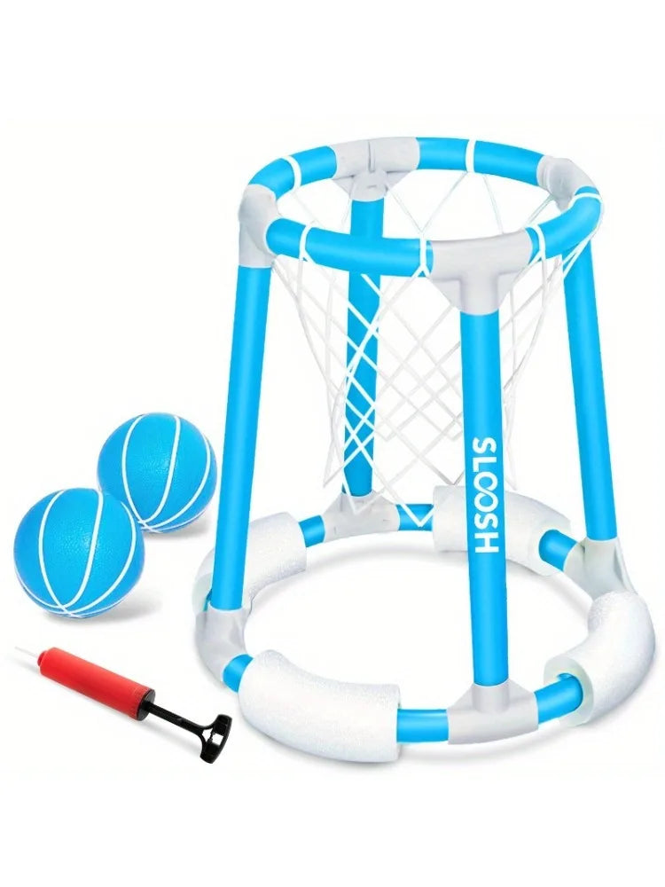 Joyfy Floating Pool Basketball Hoop Set With Balls