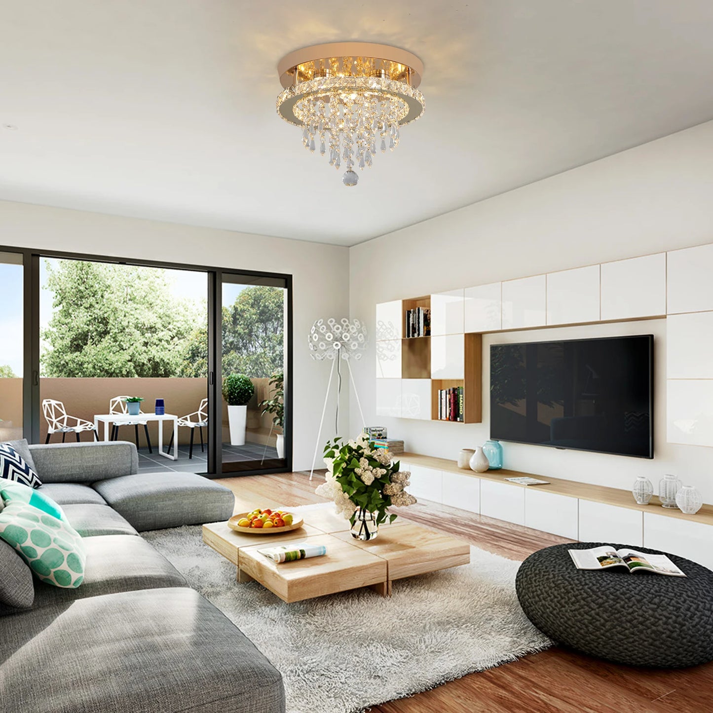 VETRULUS Luxury Crystal Chandelier LED Ceiling Light