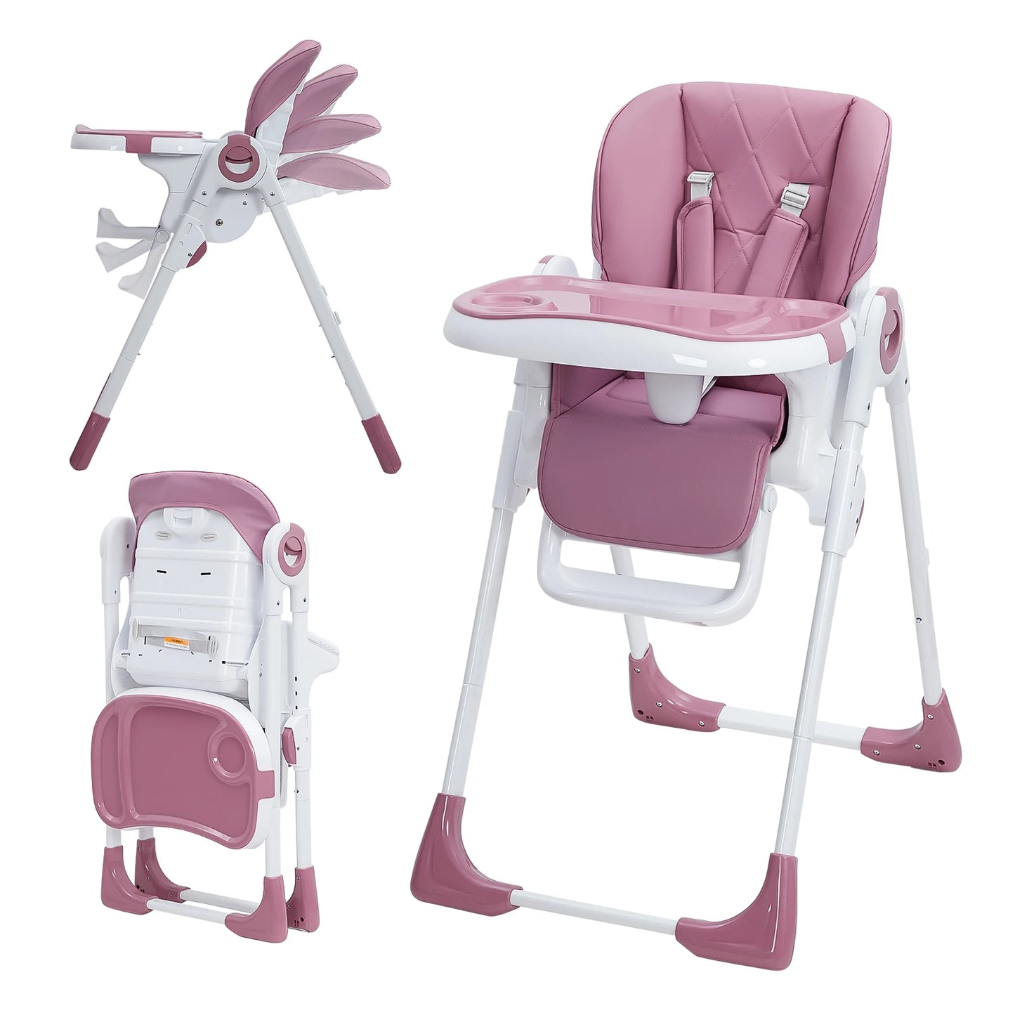 Multifunctional Baby High Chair With Adjustable Height And Recline