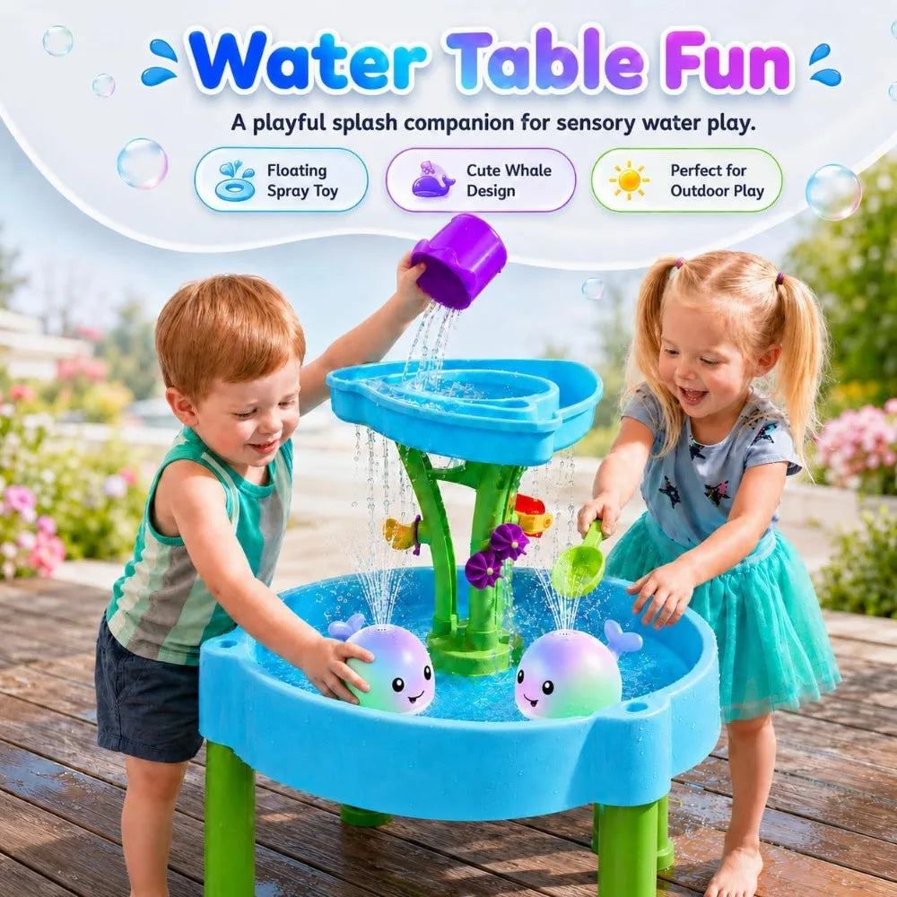 Baby Bath Toys, Light Up Whale Sprinkler for Toddlers 1-3, Rechargeable Water Toys for Pool, Bathtub, Beach