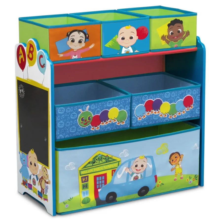 6-Bin Toy Storage Organizer for'Room, Neutral Beige Design with Foldable Fabric Bins Sturdy Frame, Easy Assembly Space-Saving S