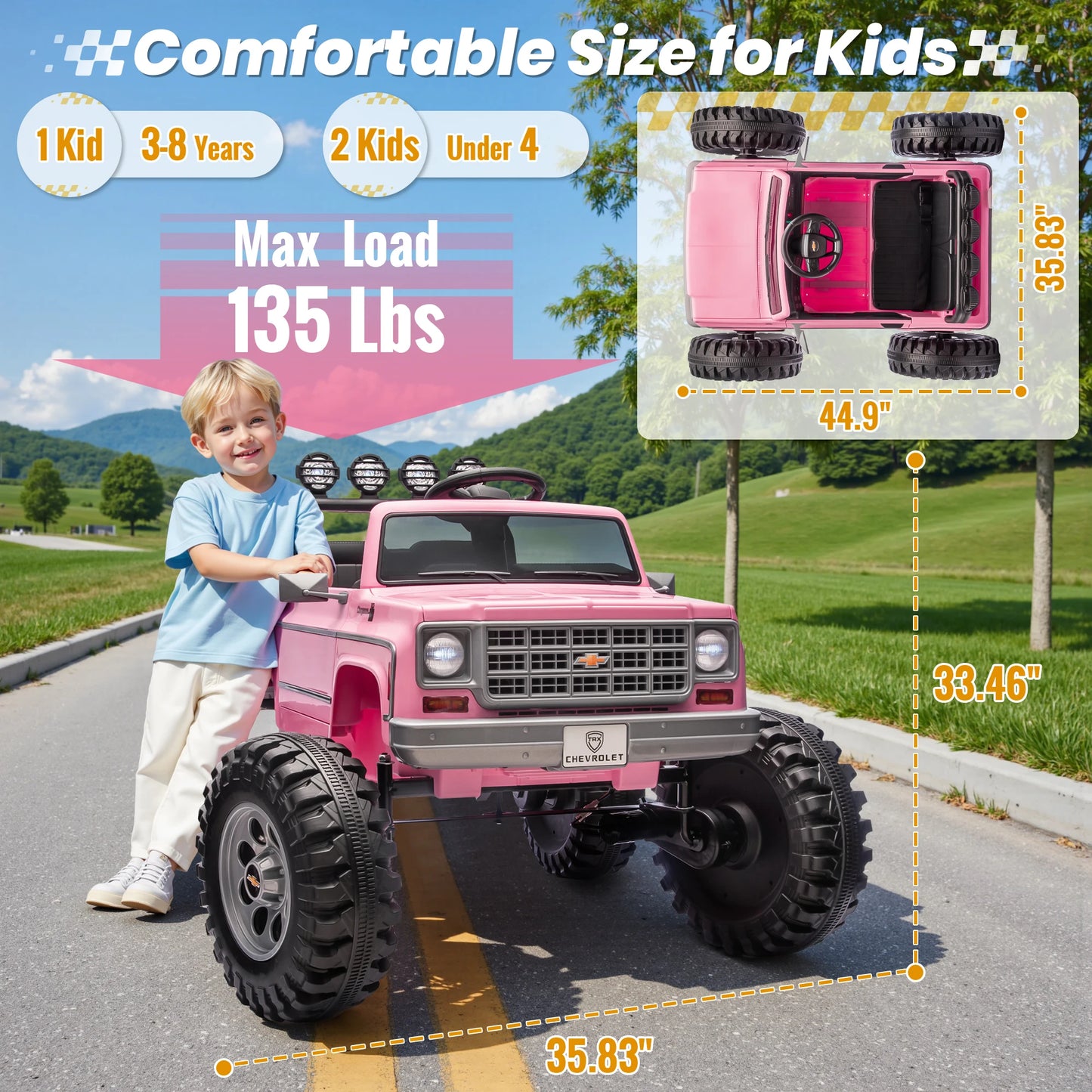 JOYRACER Licensed Chevrolet Cheyenne 24V Ride On Car