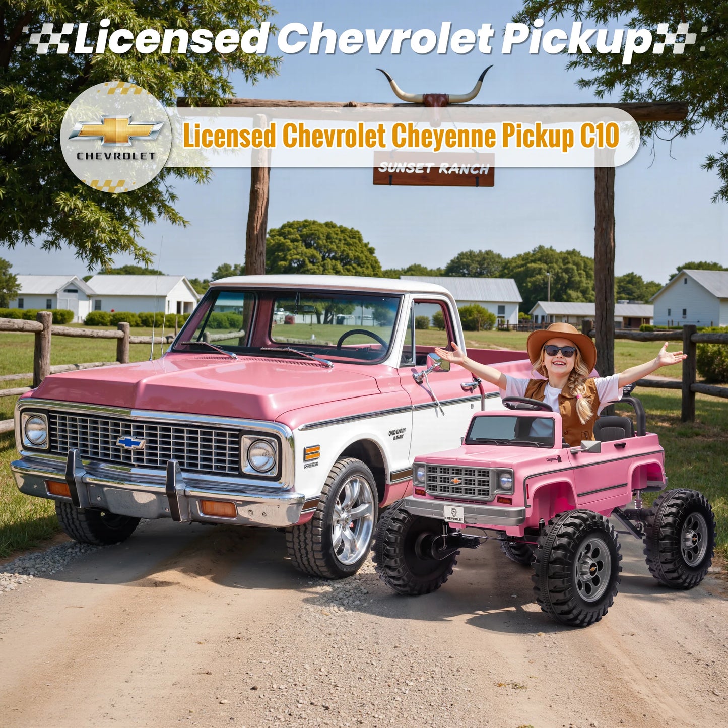 JOYRACER Licensed Chevrolet Cheyenne 24V Ride On Car