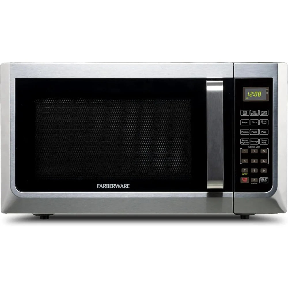 Farberware 1.3 Cu. Ft. Countertop Microwave Oven 1100 Watts Power Auto Cook Settings Defrost Easy Clean Child Safety Lock