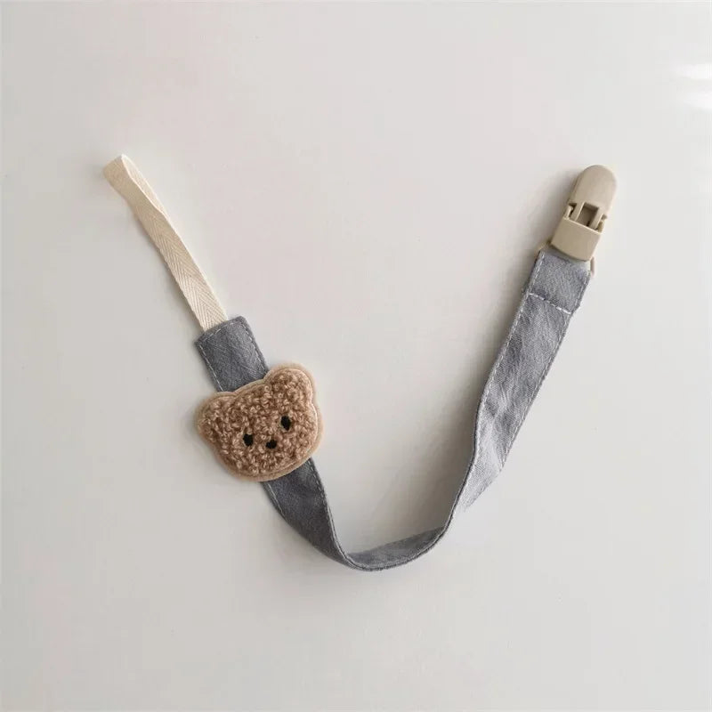 Cute Bear Pacifier Clip Chain for Teething and Soother Holder