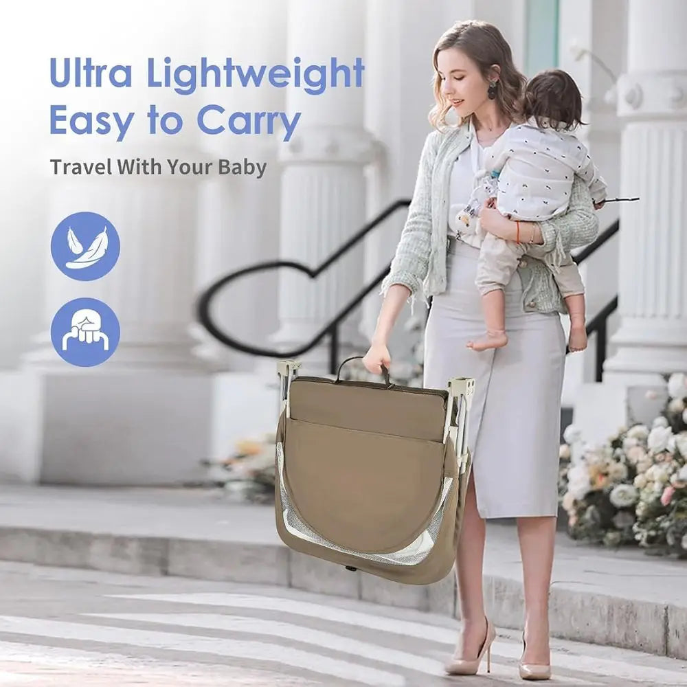 Portable Baby Bassinet For Travel With Mosquito Net And Sunshade Washable