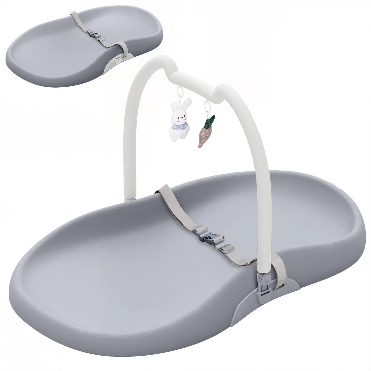 Baby Changing Mat With Safety Harness Cat Ear Shelf Waterproof