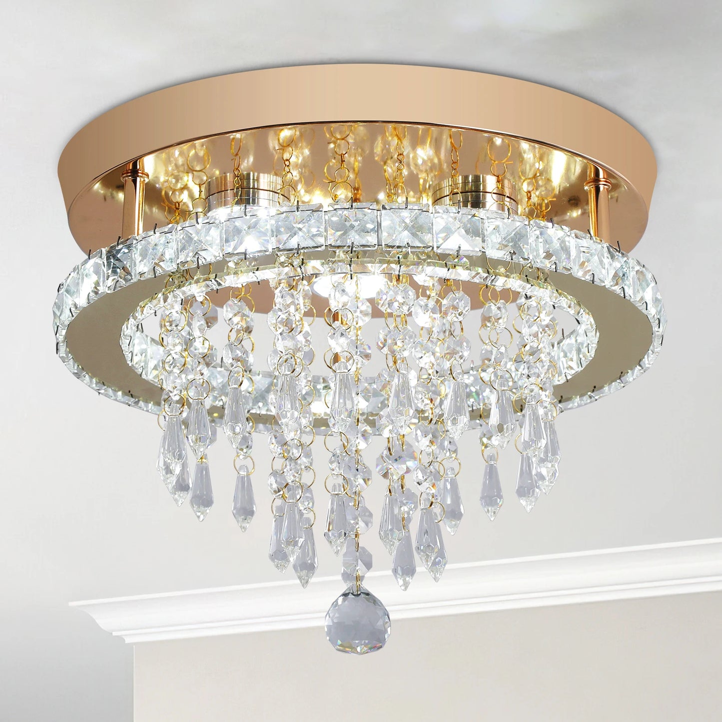 VETRULUS Luxury Crystal Chandelier LED Ceiling Light