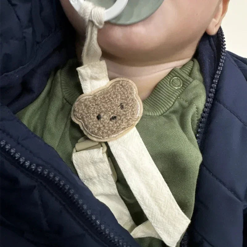 Cute Bear Pacifier Clip Chain for Teething and Soother Holder