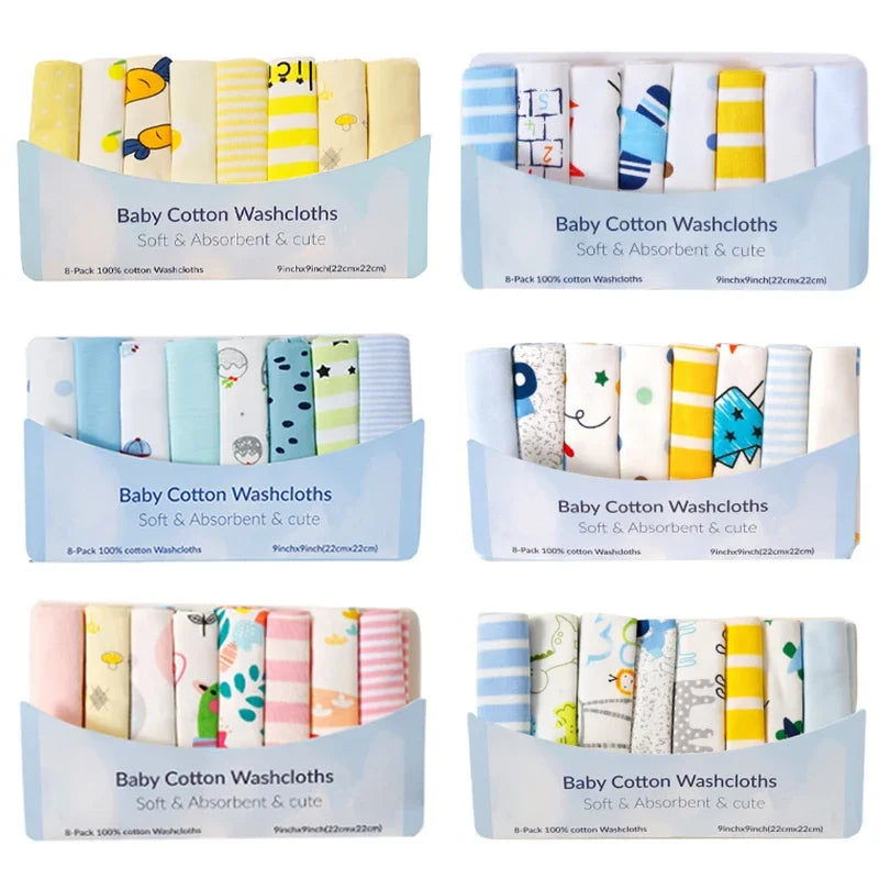 Newborn Cotton Baby Towels Set With Washcloths Premium