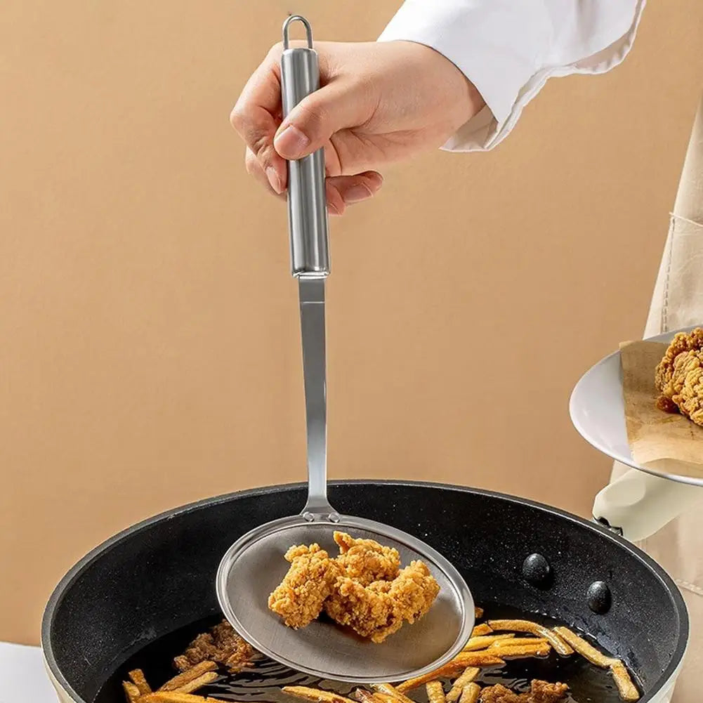 Fat Skimmer Spoon Steel Fine Mesh Skimmer Strainer Spoon For Removing Grease Fat And Foam Kitchen Fried Food Oil Filte