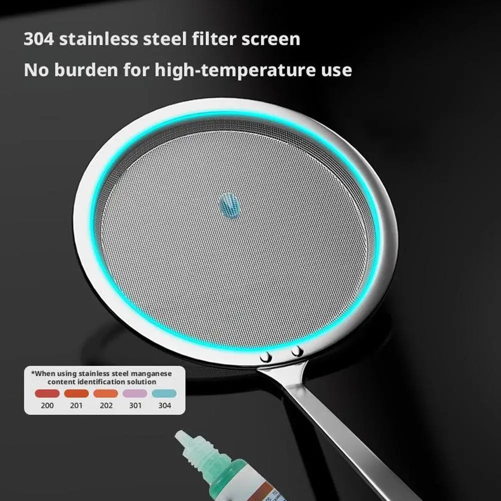 Fat Skimmer Spoon Steel Fine Mesh Skimmer Strainer Spoon For Removing Grease Fat And Foam Kitchen Fried Food Oil Filte