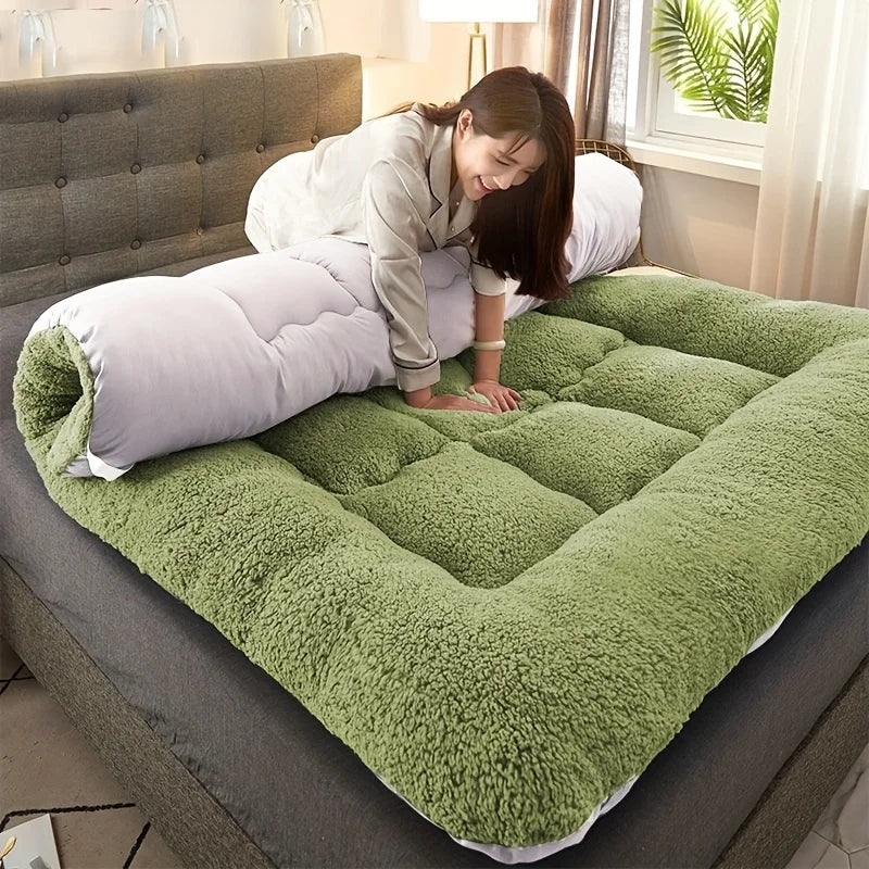 Sherpa Mattress Topper, Thickened, Warm, Skin-Friendly And Soft Naked Sleeping Mattress, Dormitory Single Bed Single Apartment S
