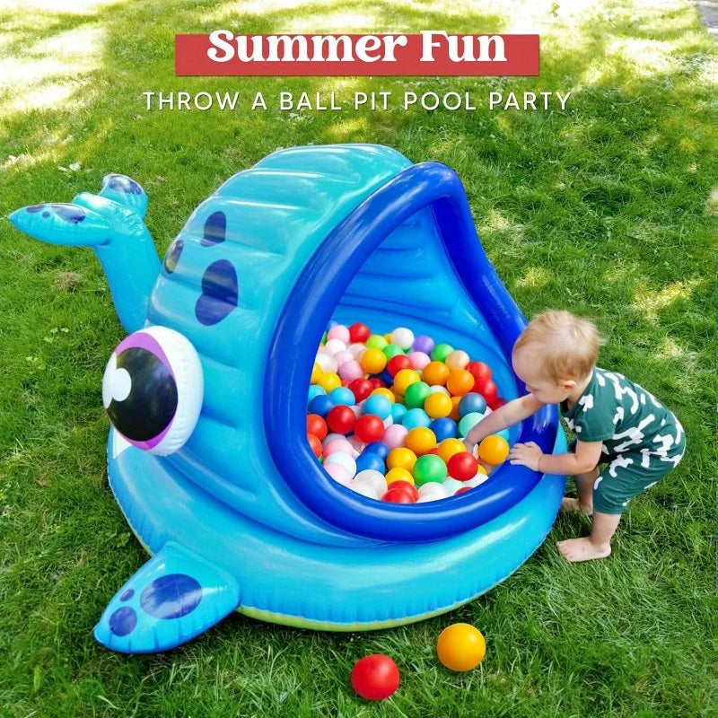 Joyfy Whale Inflatable Kiddie Pool Shade Tent For Toddlers