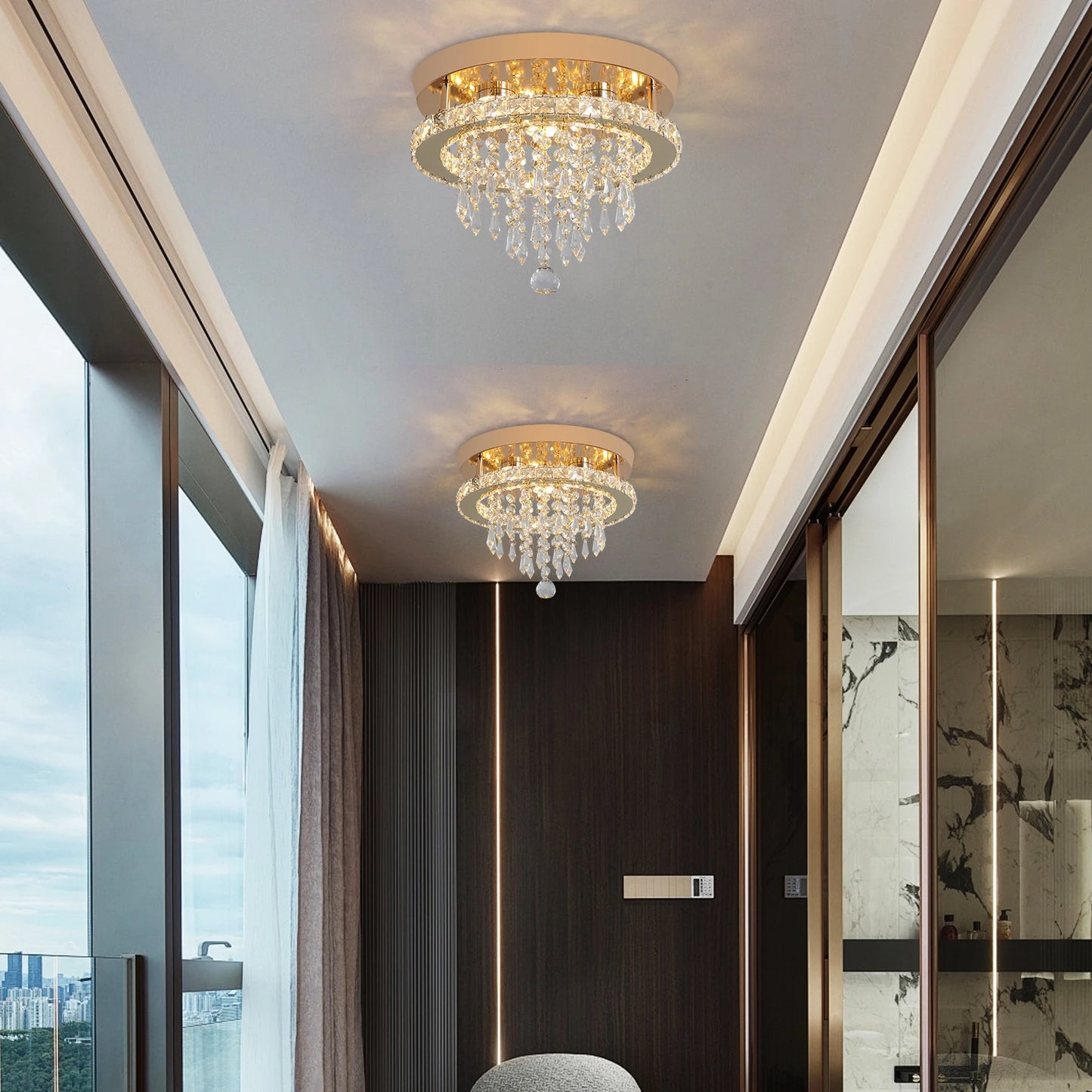 VETRULUS Luxury Crystal Chandelier LED Ceiling Light