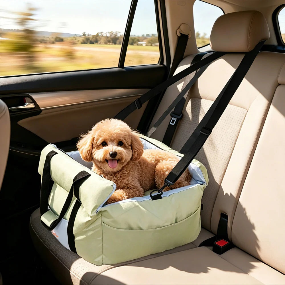 Borwart Portable Dog Car Seat With Safety Belt Removable Cover