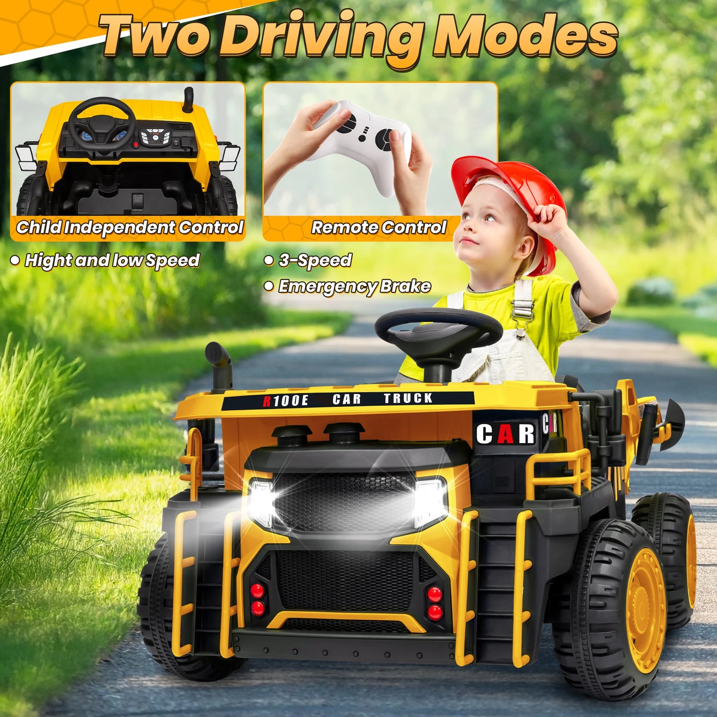 Joyracer Electric Powered Ride On Remote Control Dump Truck Kids