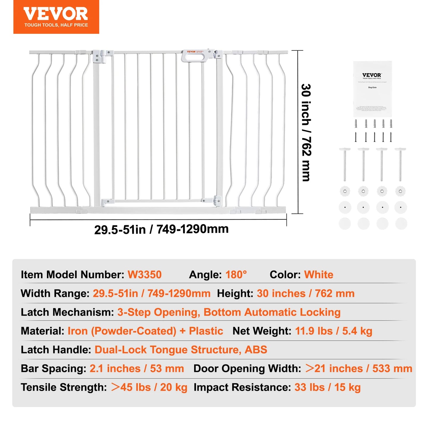 SucceBuy Walk Through Baby Gate Pressure Mount Doorway Safety Barrier