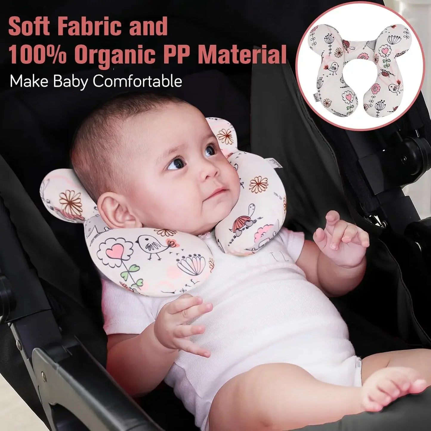 Baby Neck Support Pillow For Car Seat Stroller And Travel