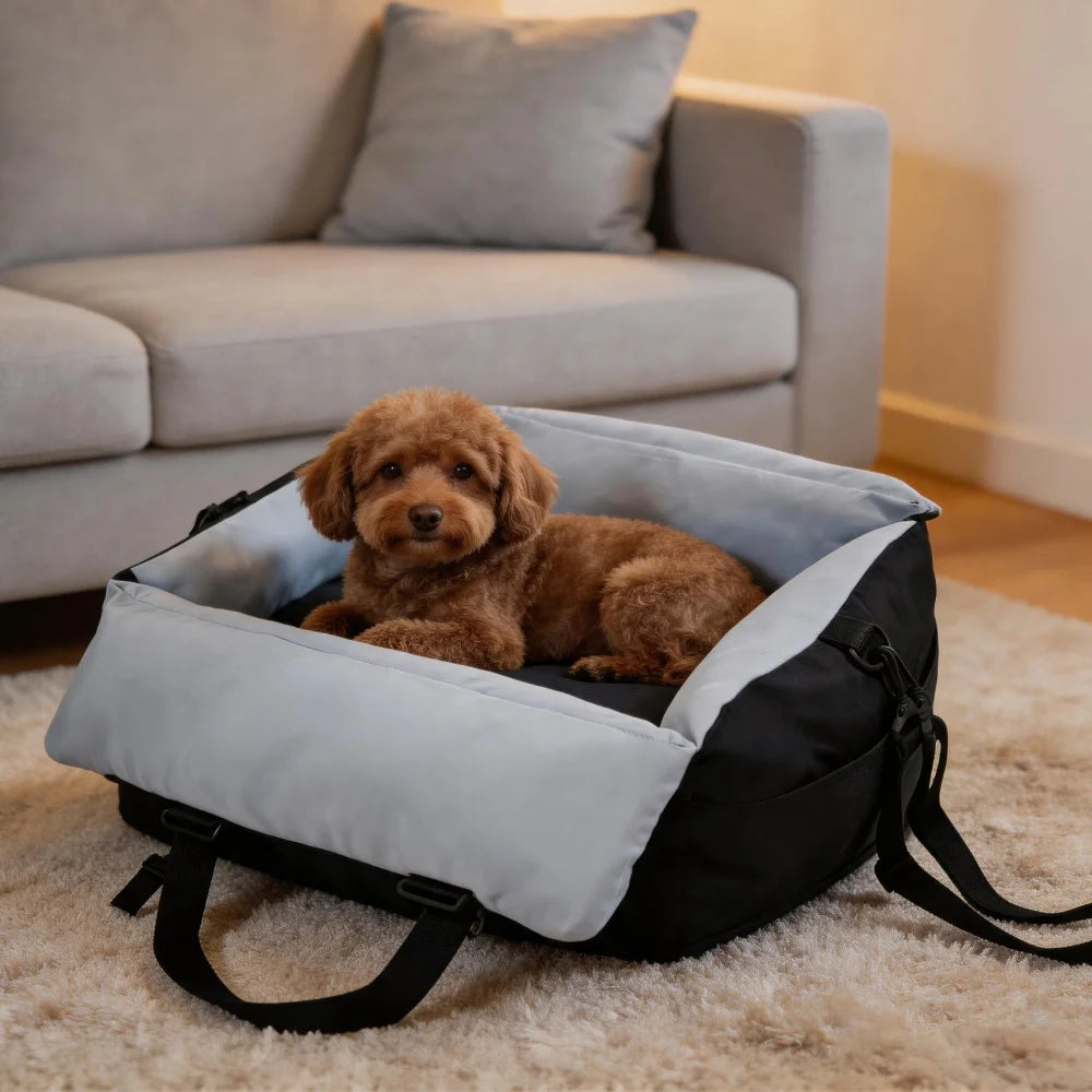 Borwart Portable Dog Car Seat With Safety Belt Removable Cover