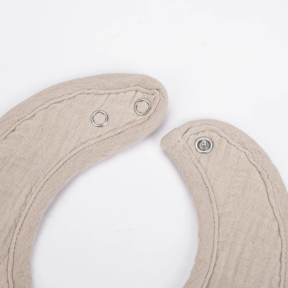 Cute Bear Muslin Baby Bibs With Pockets U-Absorbent Dribble Towel