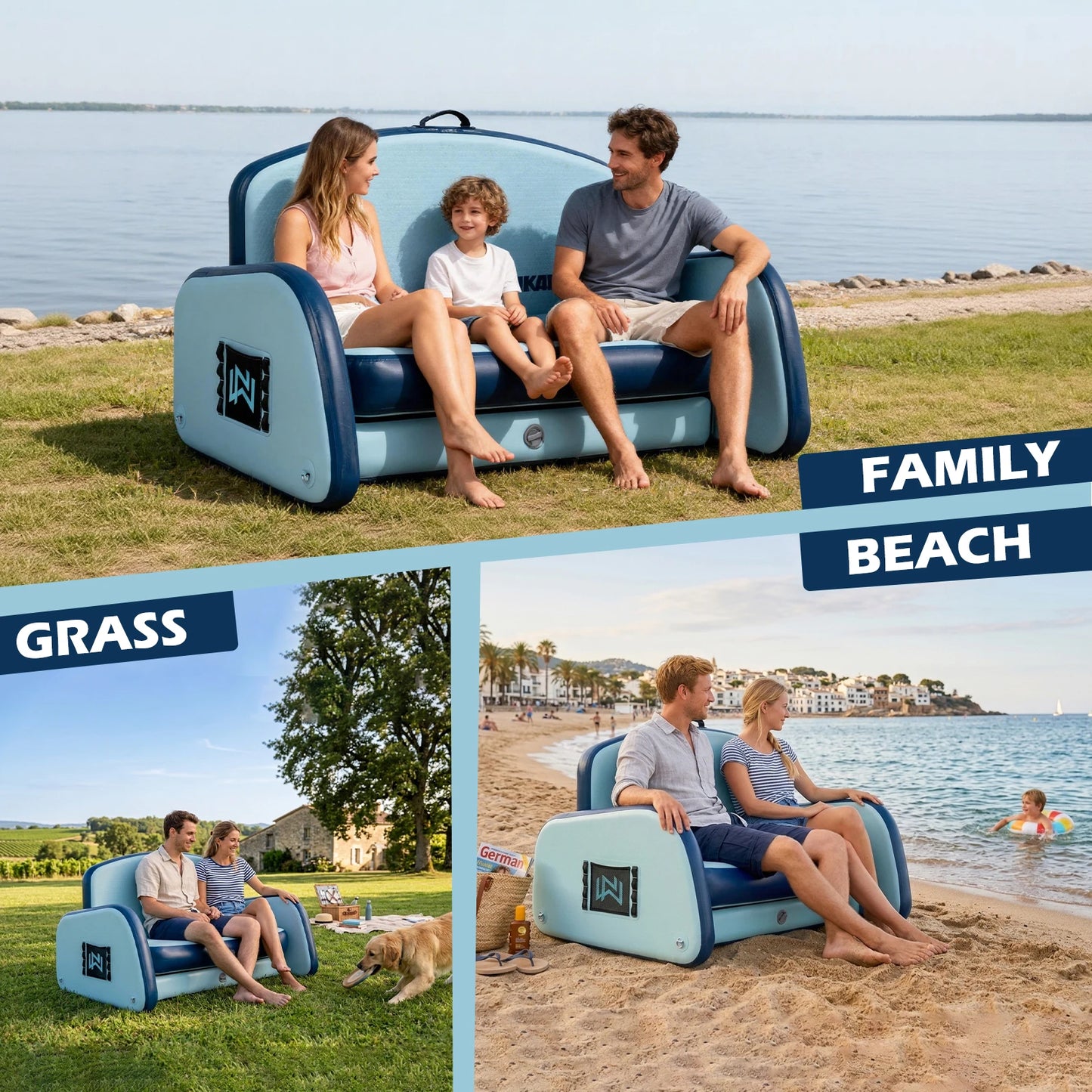Nawakar Inflatable Water Sofa Inflatable Water Chair Comfortable U-Shaped Inflatable Single Floating Lounge Chair for Swimming Pool Party Beach Summer