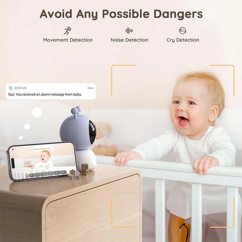 BOIFUN WiFi Video Baby Monitor Night Vision Two Way Talk