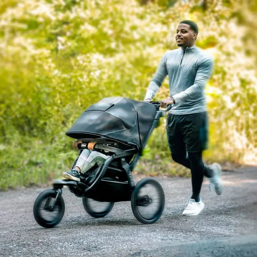 TRE Jogging Stroller, AllTerrain Stroller, Compatible with Infant Car Seats not Included, Baby Travel Gear Galaxy Black