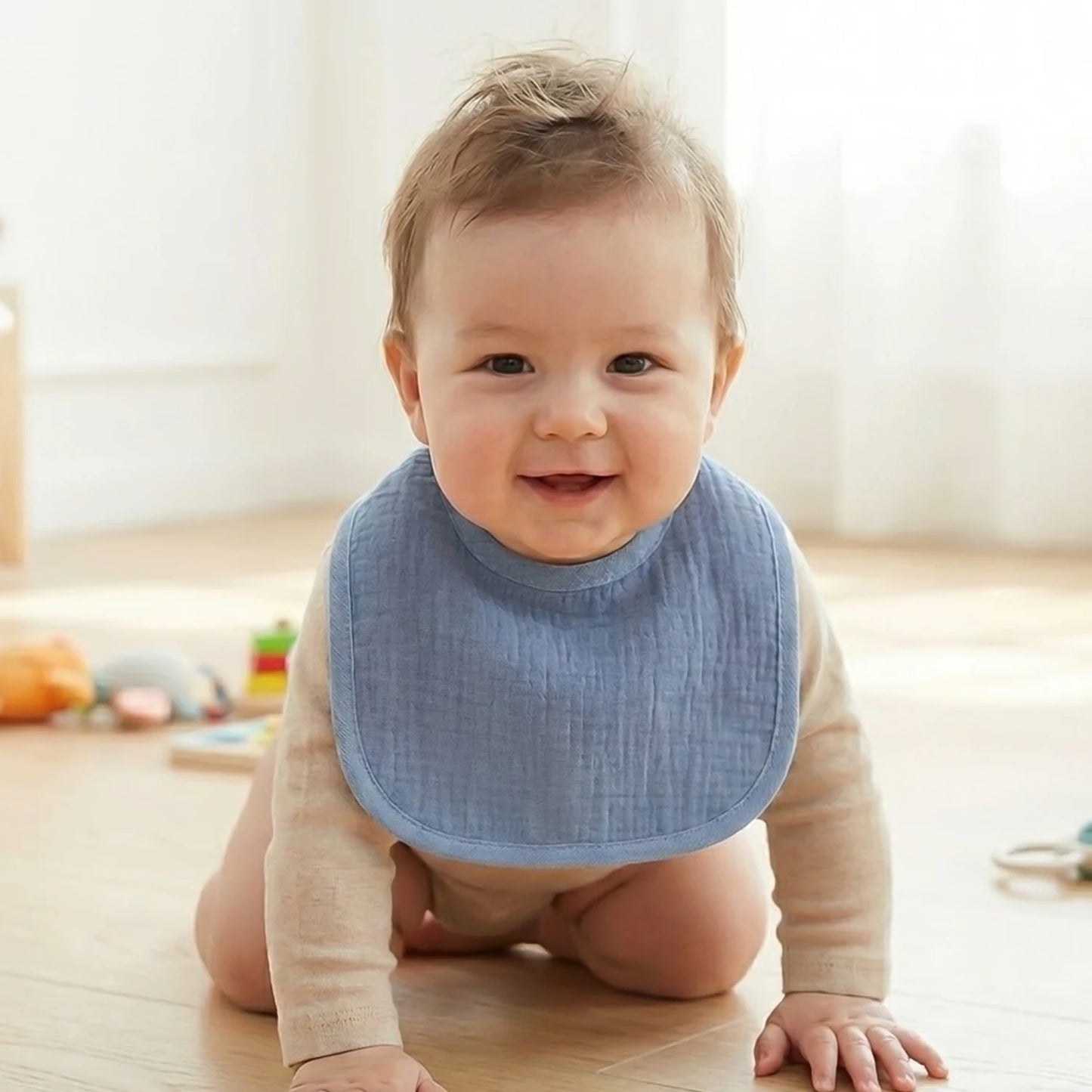 Super Absorbent Muslin Bandana Bibs for Baby with Adjustable Snaps