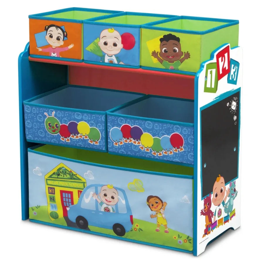 6-Bin Toy Storage Organizer for'Room, Neutral Beige Design with Foldable Fabric Bins Sturdy Frame, Easy Assembly Space-Saving S