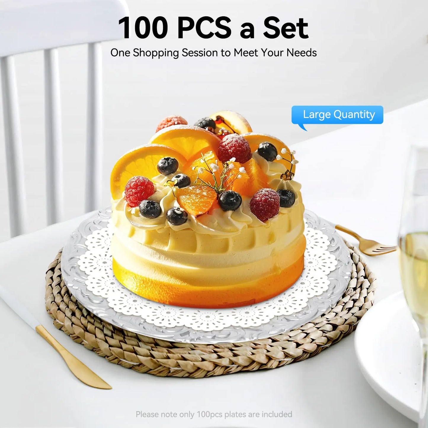 Bymaocar Thanksgiving Charger Plates 100 Pcs
