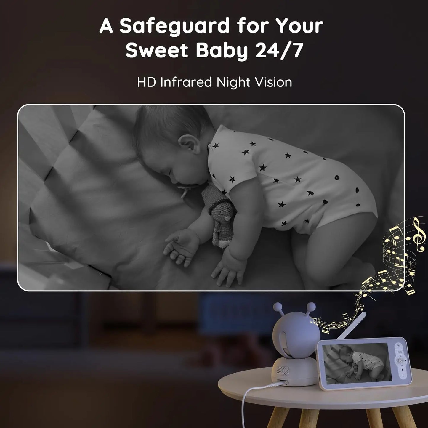 BOIFUN WiFi Video Baby Monitor Night Vision Two Way Talk
