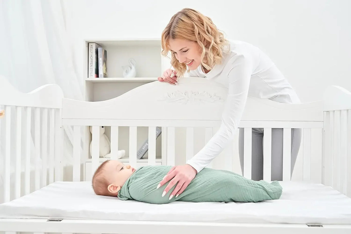 Soft Cotton Baby Swaddle Blankets 4 Pack Breathable Unisex