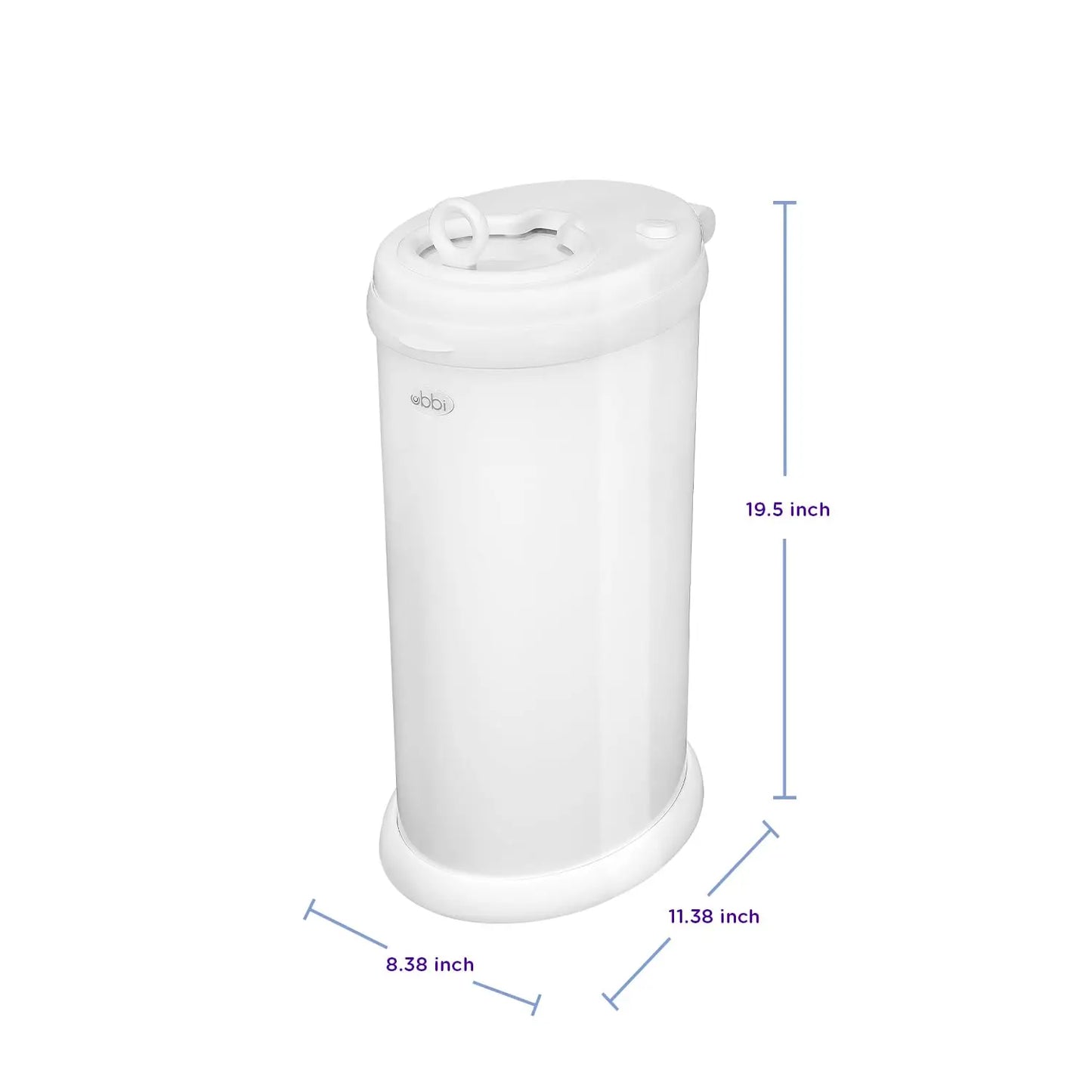 Steel Diaper Pail with Odor Lock, No Special Bags Needed, Award-Winning Nursery Essential in White