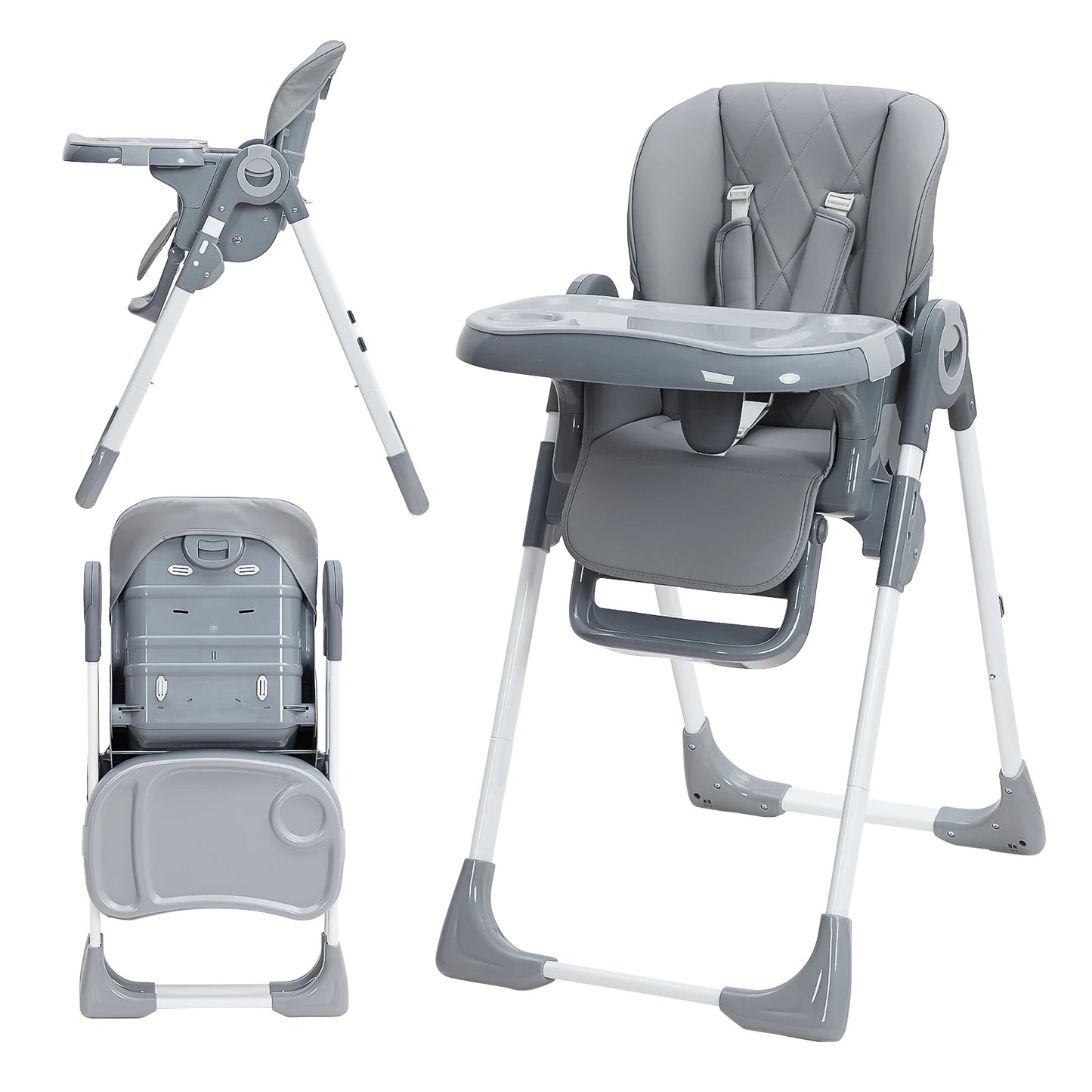Multifunctional Baby High Chair With Adjustable Height And Recline