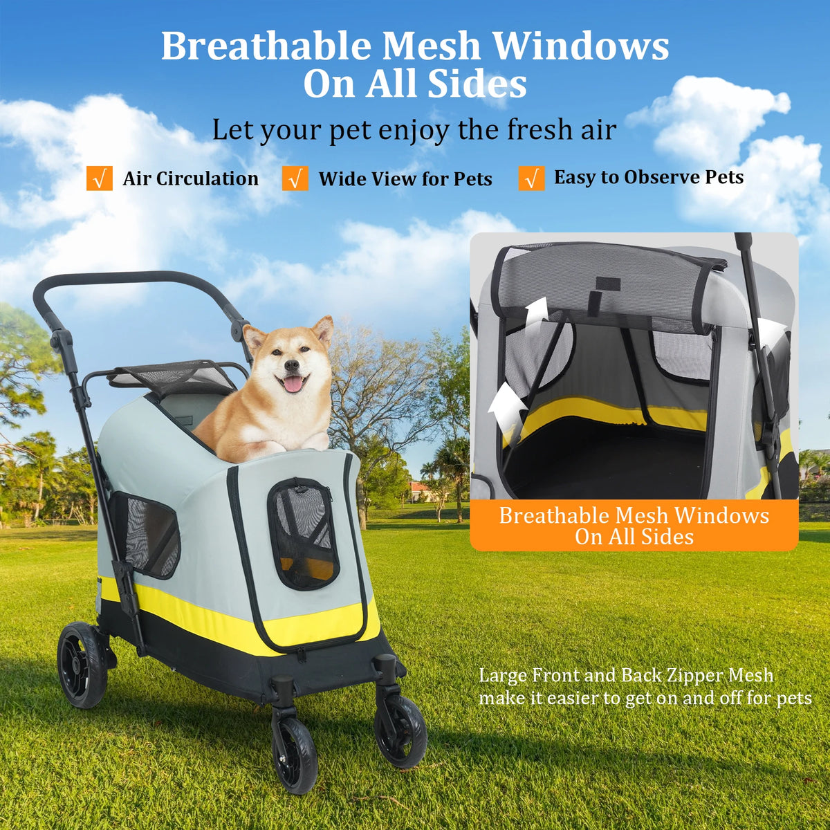 Bingopaw Portable Dual Entry All Terrain Pet Stroller