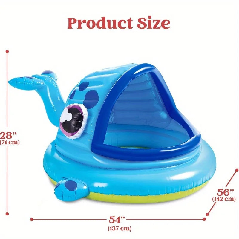 Joyfy Whale Inflatable Kiddie Pool Shade Tent For Toddlers