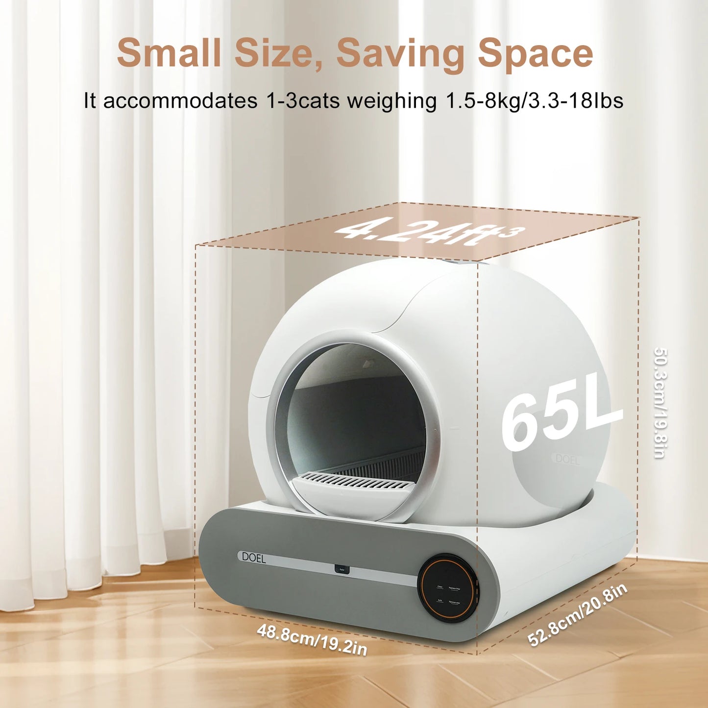 DOEL Automatic Self Cleaning Cat Litter Box App WiFi