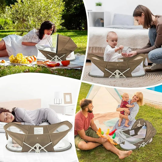 Portable Baby Bassinet For Travel With Mosquito Net And Sunshade Washable
