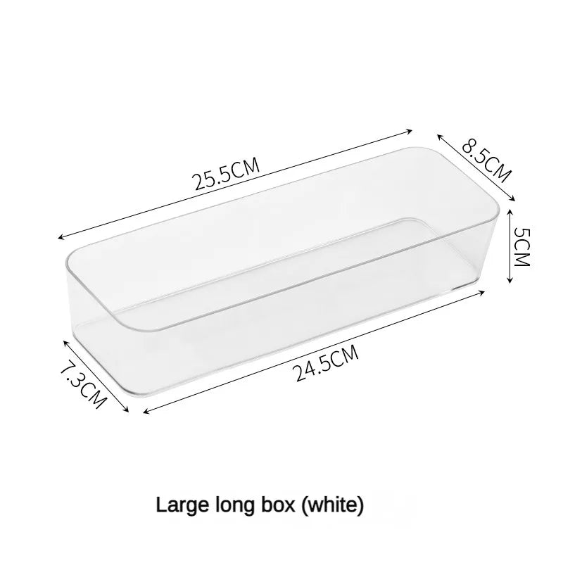 4PCS Desk Drawer Organizers Set Makeup Organizer Plastic Makeup Storage Clear Transparent Storage Box for Office Bathroom