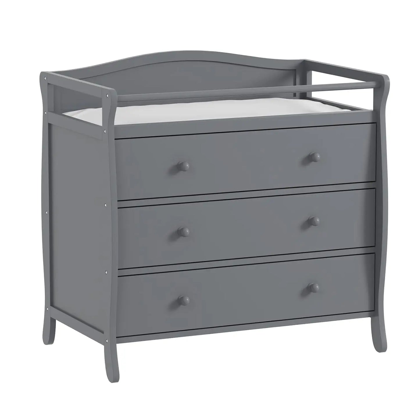HiMISS Wooden Baby Changing Dresser Nursery Safety Rails Storage Drawers
