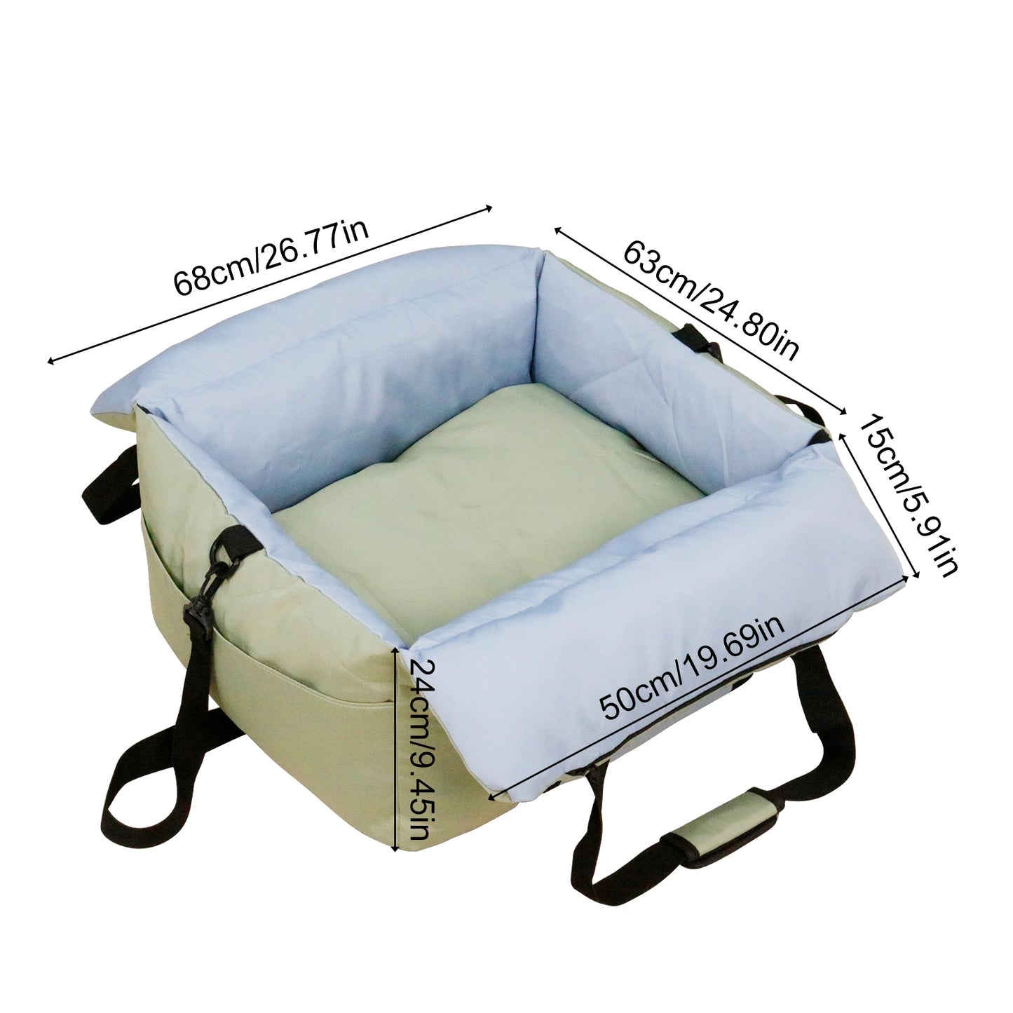 Borwart Portable Dog Car Seat With Safety Belt Removable Cover