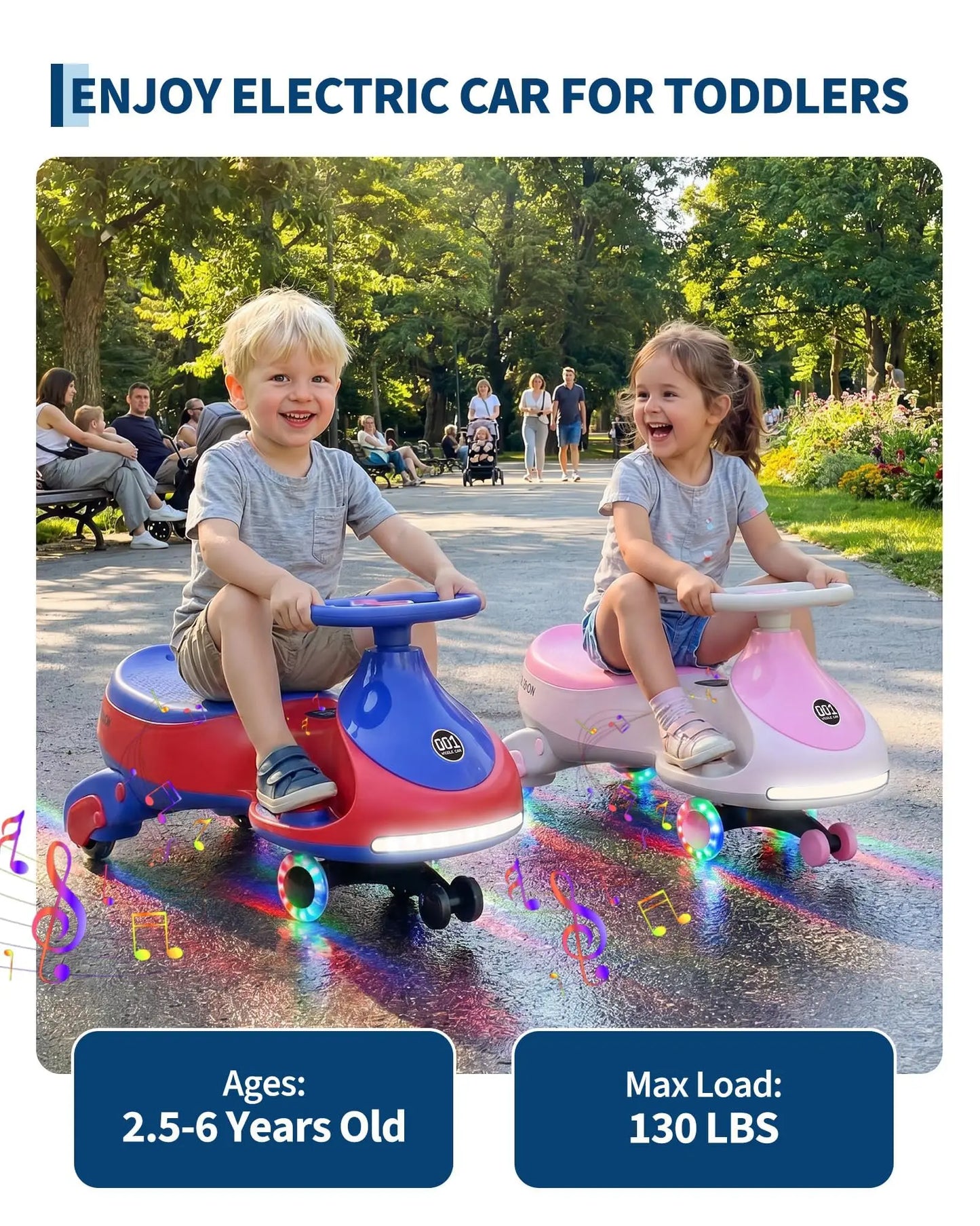 Ride On Electric Wiggle Car For Kids 12V 2-In-1 Indoor